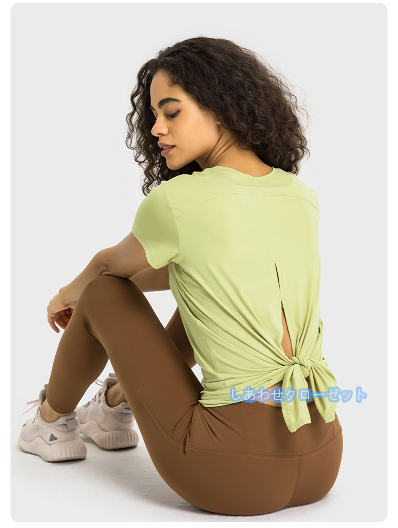 ヨガウェア レディース トップス 半袖 Tシャツ ホットヨガ フィットネス ランニングウェア 吸汗 かわいい スポーツウェア おしゃれ 速乾 