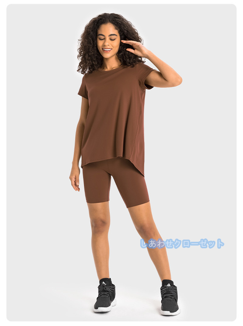 ヨガウェア レディース トップス 半袖 Tシャツ ホットヨガ フィットネス ランニングウェア 吸汗 かわいい スポーツウェア おしゃれ 速乾 