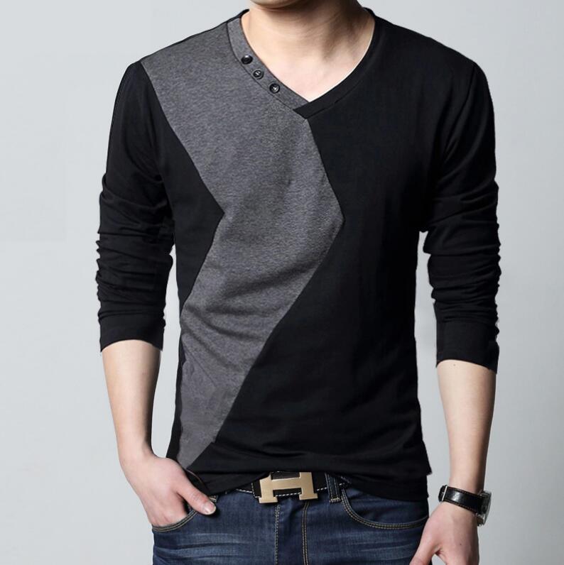 Tシャツ メンズ 秋 長袖 無地 Vネック カジュアル ストレッチ トップス 大きいサイズ 綿Tシャツ 春 シンプル 