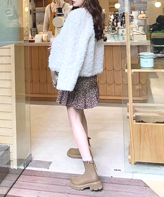 ブーツ レディース 秋 冬 ショートブーツ 厚底 シンプル 厚底タンクソールベルトショートブーツ ファッション 韓国 カジュアル 韓国コーデ 