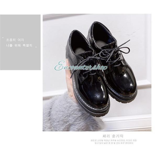 レディース 革靴 厚底ローファー モカシン JK パンプス 靴ひも 女子靴 太めヒール 黒 コンフォート 裏起毛 オシャレ通勤通学 