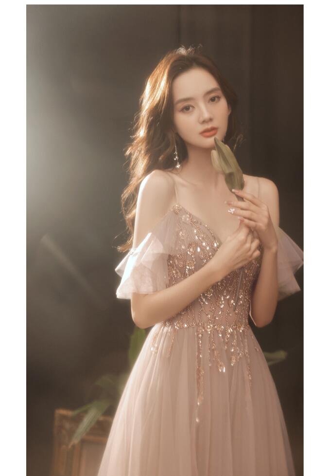 ロングドレス イブニングドレス ノースリーブ キャミドレス 発表会ドレス Vネック 演奏会ドレス 二次会ドレス パーティードレス セクシー 結婚式ドレス 