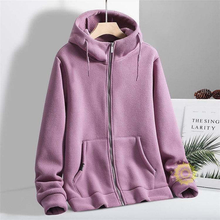厚手メンズ 裏ボア フリースジャケット 無地 ジップ男女兼用 お洒落 秋服 冬服 アウター 長袖ジャケット カジュアル 