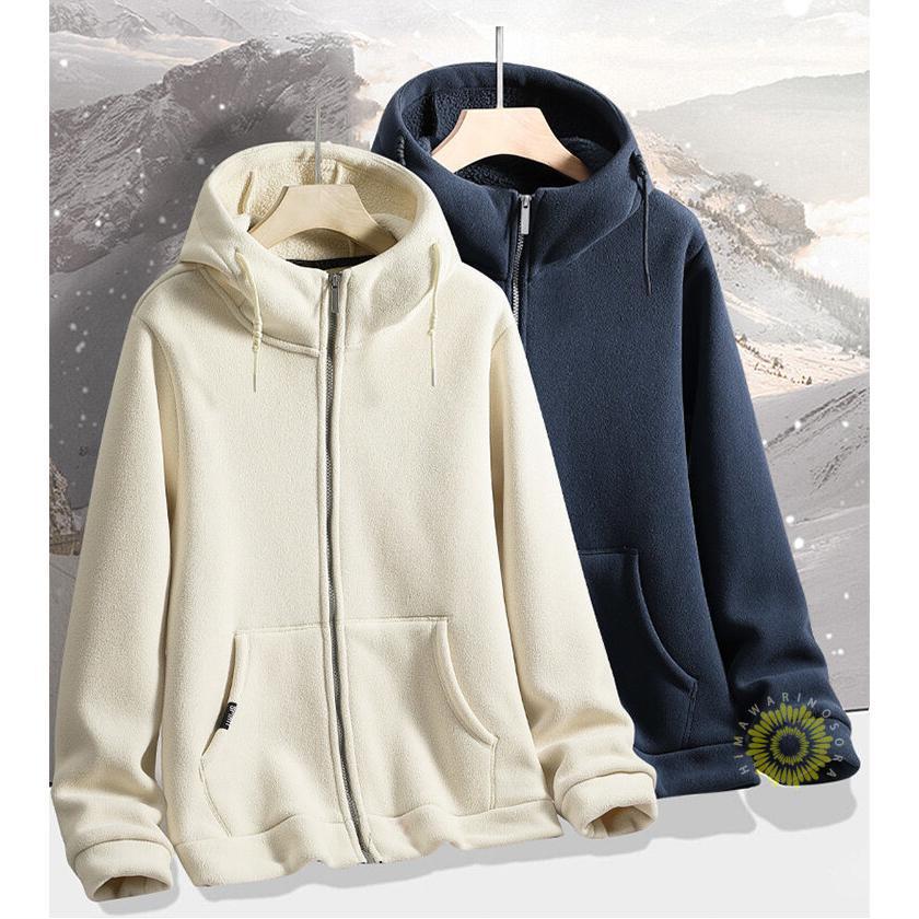 厚手メンズ 裏ボア フリースジャケット 無地 ジップ男女兼用 お洒落 秋服 冬服 アウター 長袖ジャケット カジュアル 