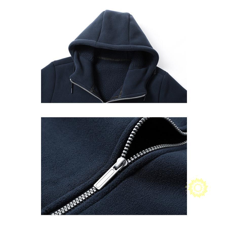 厚手メンズ 裏ボア フリースジャケット 無地 ジップ男女兼用 お洒落 秋服 冬服 アウター 長袖ジャケット カジュアル 