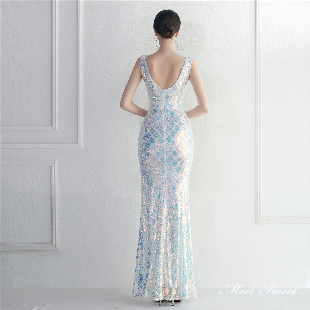 カラードレス マーメイドドレス パーティードレス ノースリーブ 袖なし スリット ウェディングドレス スパンキラキラ 結婚式 イブニングドレス 二次会 
