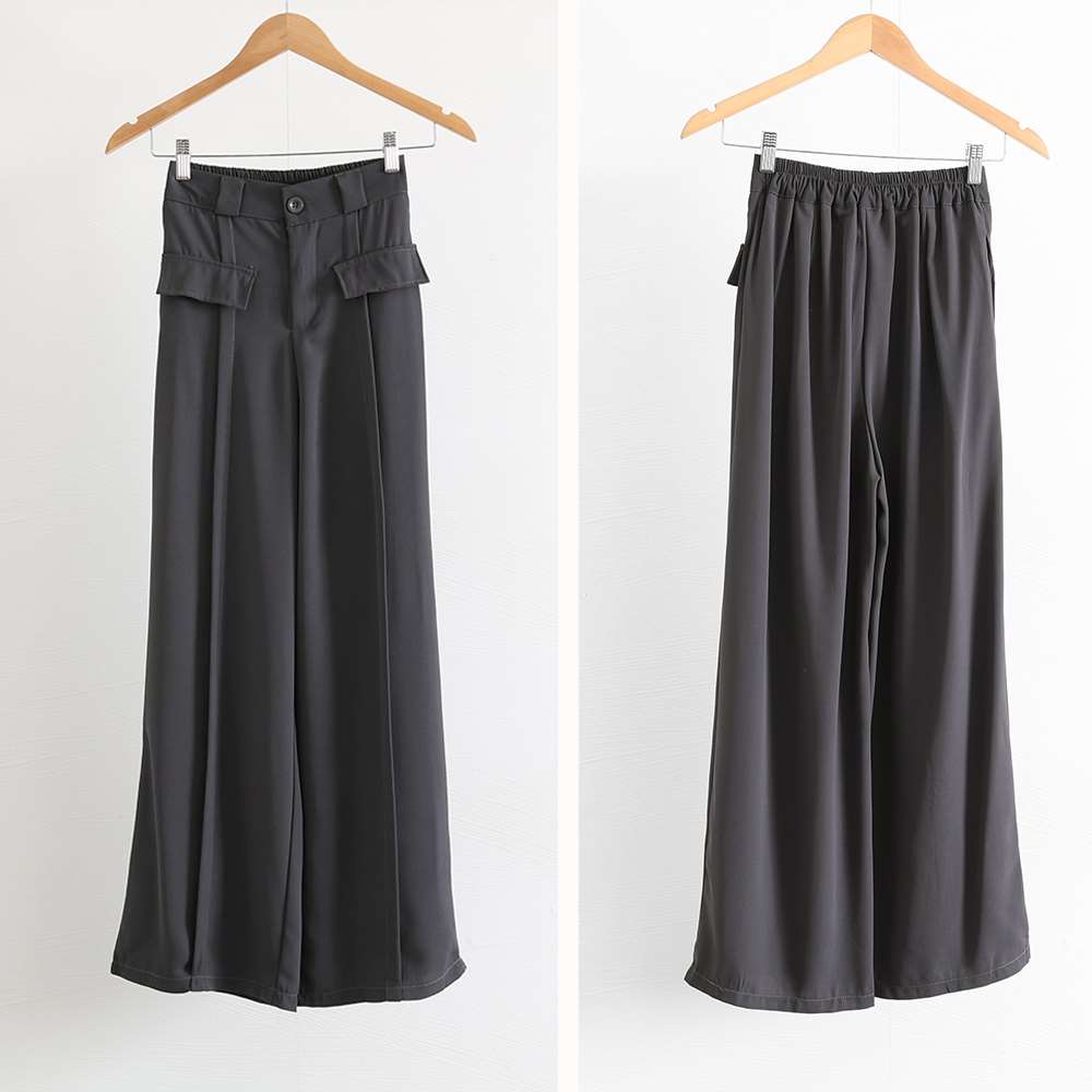 ワイド パンツ ハイウエスト スラックス 脚長  