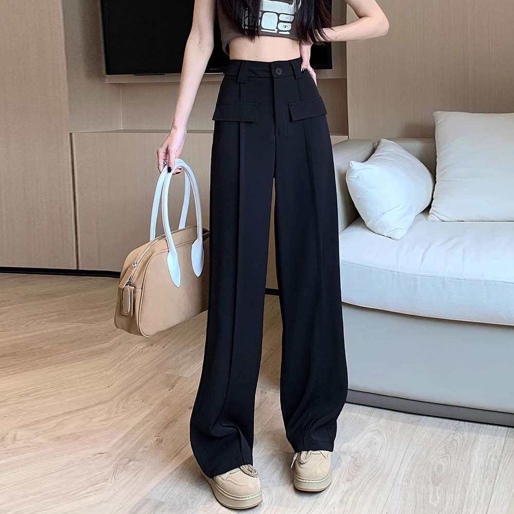 ワイド パンツ ハイウエスト スラックス 脚長  