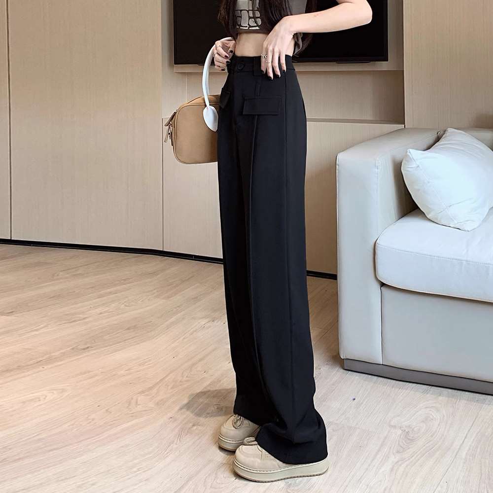 ワイド パンツ ハイウエスト スラックス 脚長  