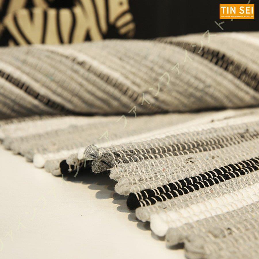 コットンリネン ラグ リビングルーム ベッドルーム テーブルマット ウォッシャブル カットシャトル 2畳用 ラグマット カーペット 綿麻 1畳 エスニック 