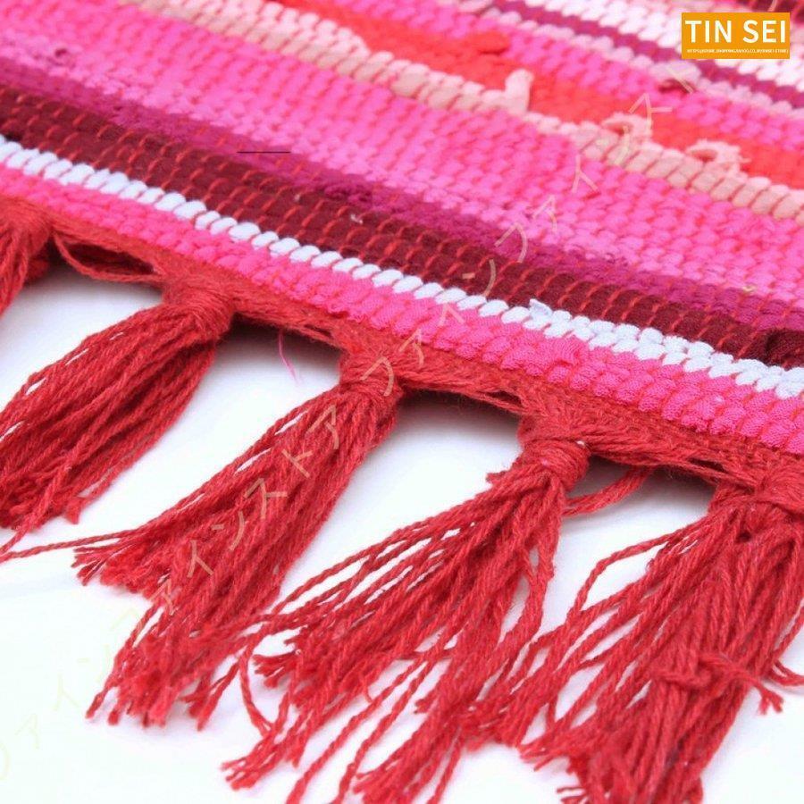 コットンリネン ラグ リビングルーム ベッドルーム テーブルマット ウォッシャブル カットシャトル 2畳用 ラグマット カーペット 綿麻 1畳 エスニック 