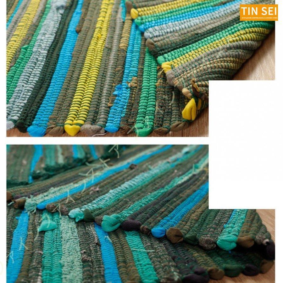 コットンリネン ラグ リビングルーム ベッドルーム テーブルマット ウォッシャブル カットシャトル 2畳用 ラグマット カーペット 綿麻 1畳 エスニック 