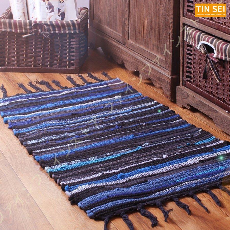 コットンリネン ラグ リビングルーム ベッドルーム テーブルマット ウォッシャブル カットシャトル 2畳用 ラグマット カーペット 綿麻 1畳 エスニック 