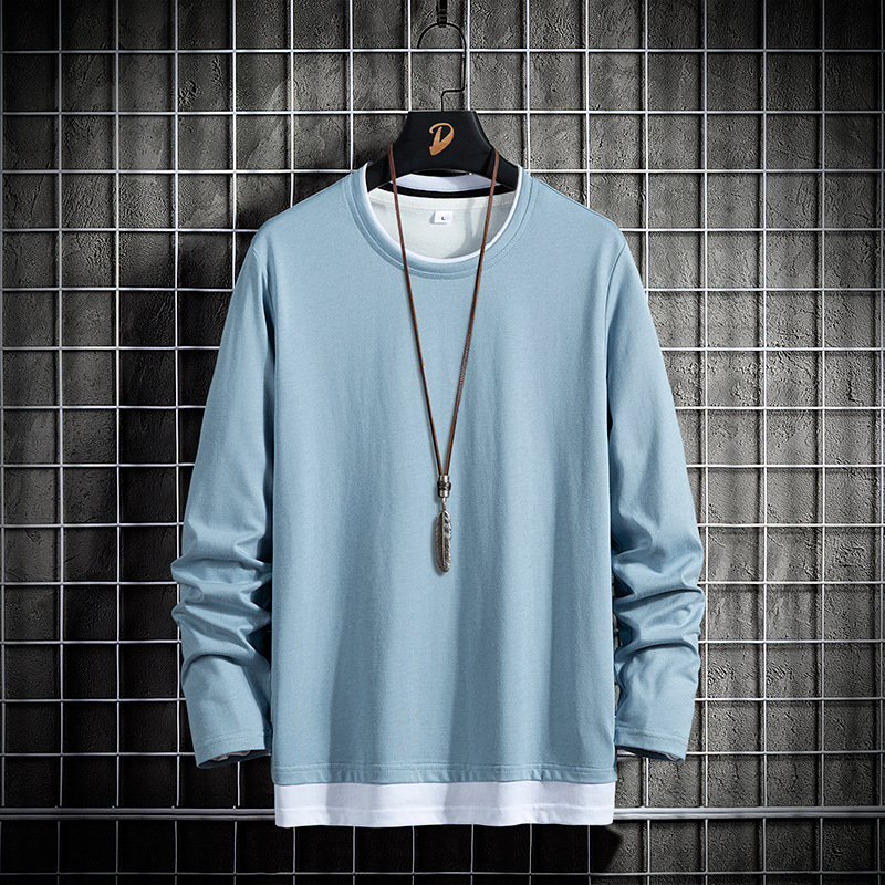 ロンT メンズ Tシャツ 長袖Tシャツ スポーツ 重ね着風 秋服 ロングTシャツ 黒 白 春服 ティーシャツ ファッション 