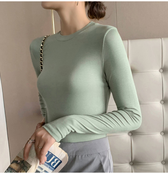 カットソー 長袖 Tシャツ トップス レディース インナー 肌触り 無地 柔らかい ストレッチ ベーシック 
