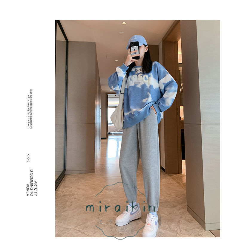 スウェットパンツ ワッフル生地 韓国風 レディース ジョガーパンツ 春秋冬ドローストリングパンツ 長ズボン ストレートパンツ ハイウエスト ロングパンツ 