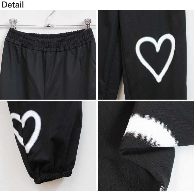 全品送料無料一部除く ハイウエスト ハートペイント ジョガーパンツ レディース 韓国 おしゃれ プチプラ 