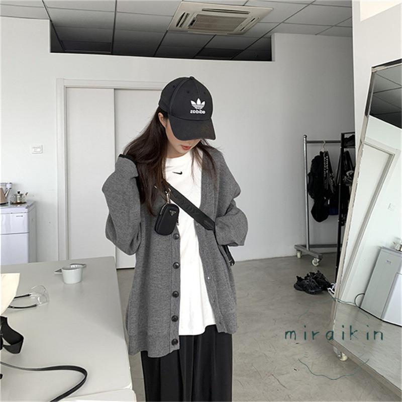 ニットカーディガン レディース ゆったり 長袖 ニットアウター V ニットトップス 秋冬 シンプル 50代 20代 羽織 30代 40代 韓国風 ネック お洒落 体型カバー 