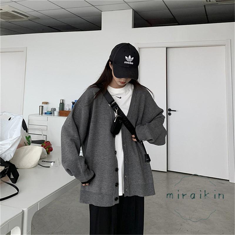 ニットカーディガン レディース ゆったり 長袖 ニットアウター V ニットトップス 秋冬 シンプル 50代 20代 羽織 30代 40代 韓国風 ネック お洒落 体型カバー 