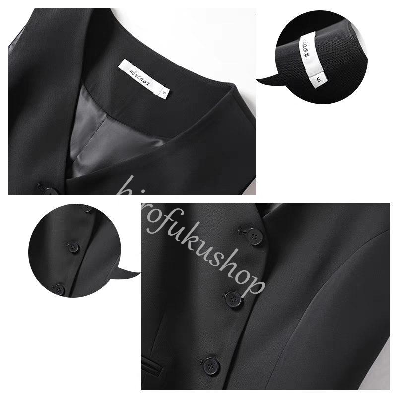 ベスト コート ジャケット レディース ジレ 前開き 事務服 制服 就活 ブラック ノースリーブ スーツ フォーマル ビジネス オフィス 通勤 