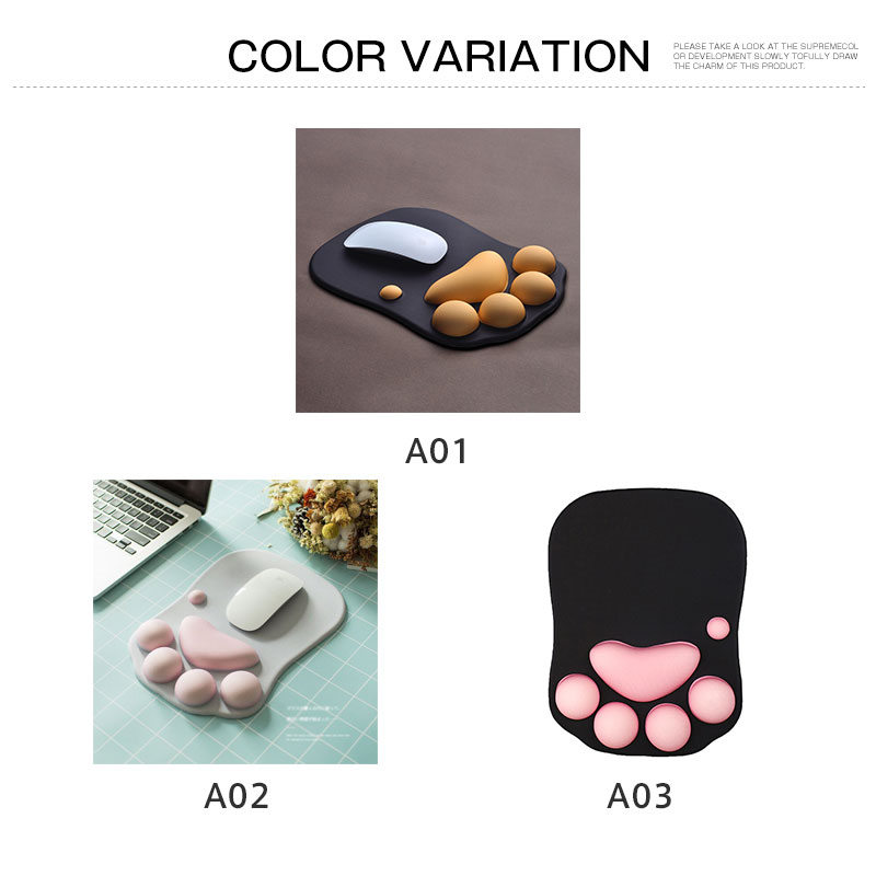 マウスパッド 手首 リストレスト 猫爪 内蔵シリコーン 低反発 おしゃれ 柔らかい 手首サポート ゲーム パソコン 疲労軽減 仕事 マウスクッション 
