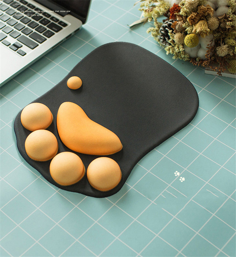 マウスパッド 手首 リストレスト 猫爪 内蔵シリコーン 低反発 おしゃれ 柔らかい 手首サポート ゲーム パソコン 疲労軽減 仕事 マウスクッション 