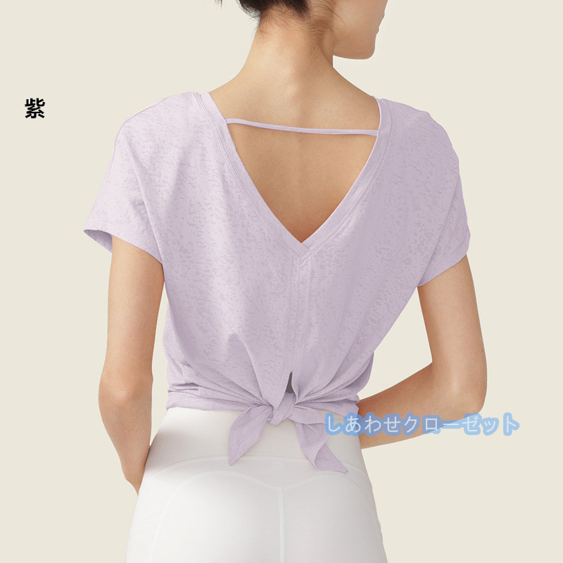 ヨガウェア レディース トップス 半袖 Tシャツ ホットヨガ フィットネス おしゃれ スポーツウェア ランニングウェア かわいい 速乾 吸汗 