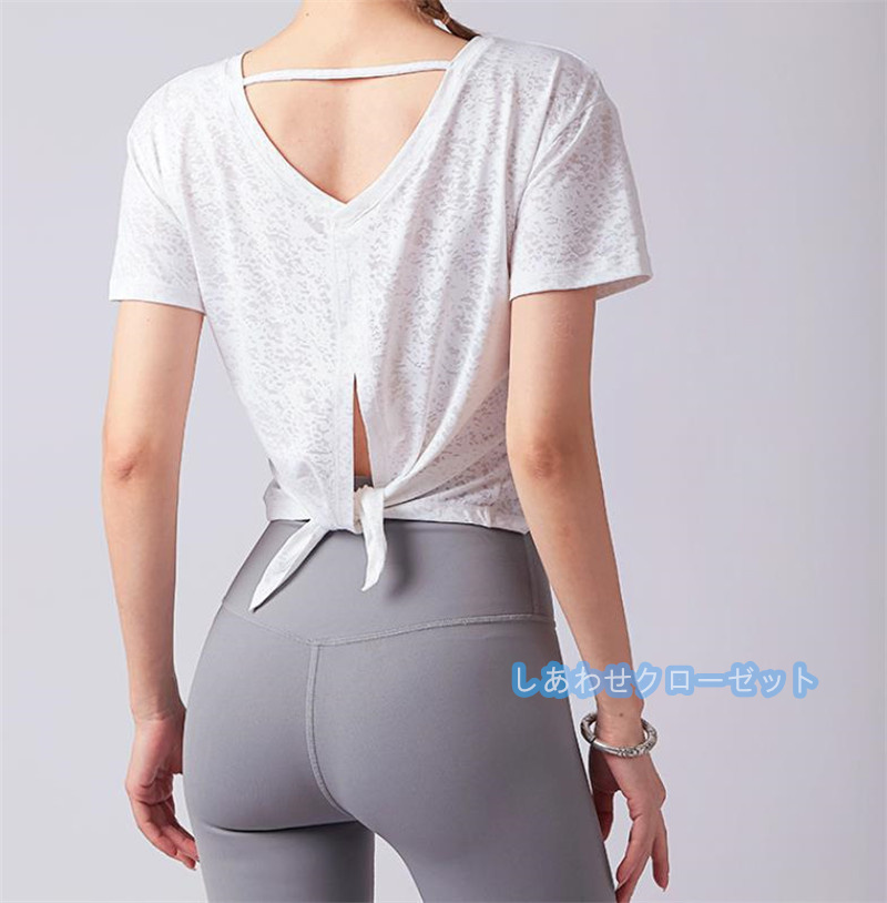 ヨガウェア レディース トップス 半袖 Tシャツ ホットヨガ フィットネス おしゃれ スポーツウェア ランニングウェア かわいい 速乾 吸汗 