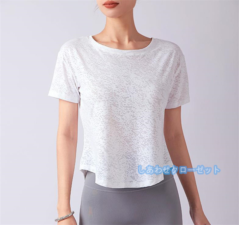 ヨガウェア レディース トップス 半袖 Tシャツ ホットヨガ フィットネス おしゃれ スポーツウェア ランニングウェア かわいい 速乾 吸汗 