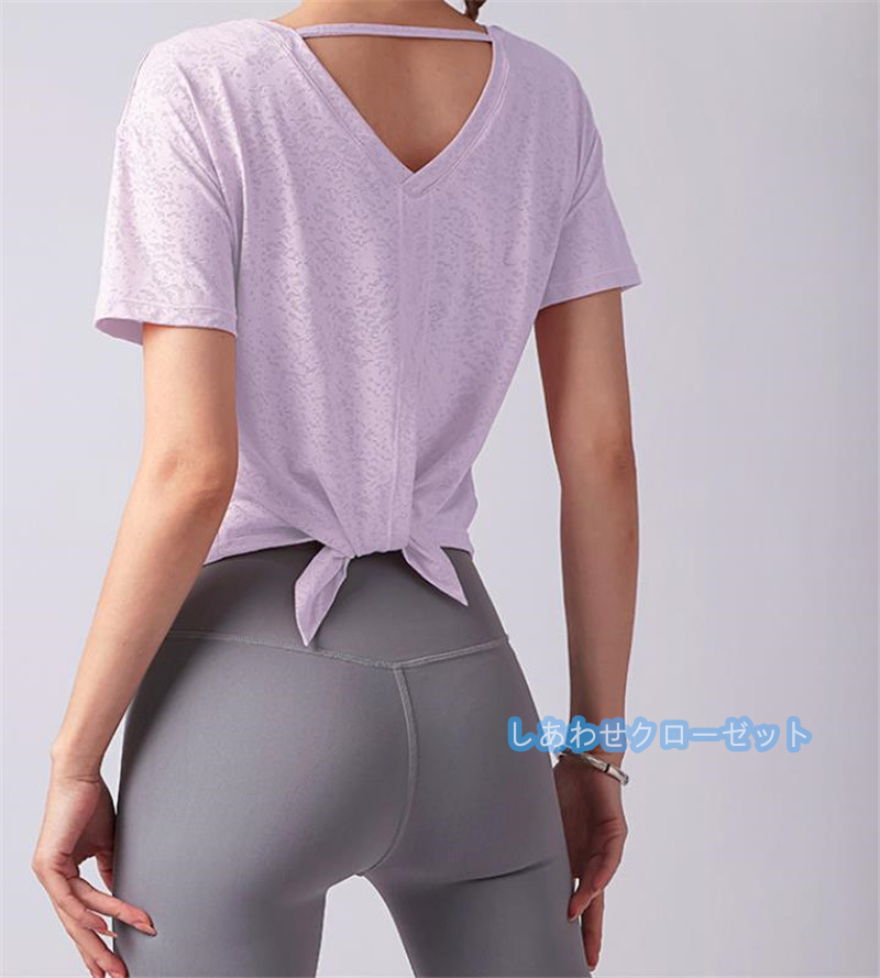 ヨガウェア レディース トップス 半袖 Tシャツ ホットヨガ フィットネス おしゃれ スポーツウェア ランニングウェア かわいい 速乾 吸汗 