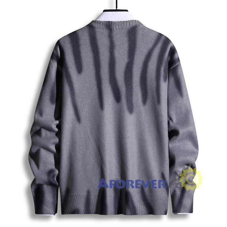 メンズニットセーター 長袖 ニット 丸首 プルオーバー ゆったり トップス トップス 通勤 秋服 カジュアル ニットソー 