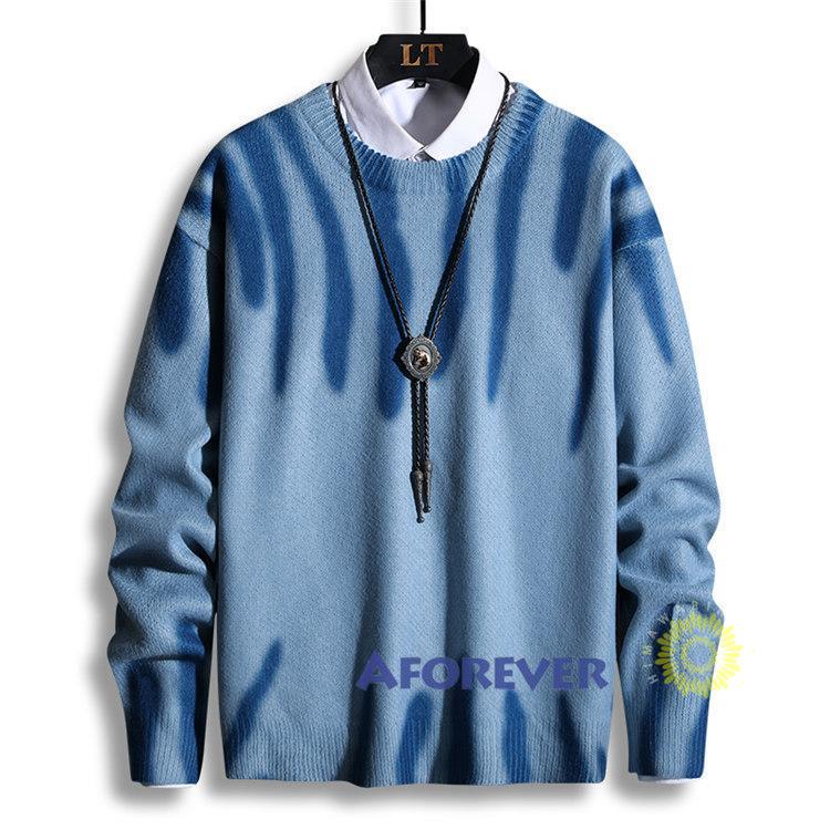 メンズニットセーター 長袖 ニット 丸首 プルオーバー ゆったり トップス トップス 通勤 秋服 カジュアル ニットソー 