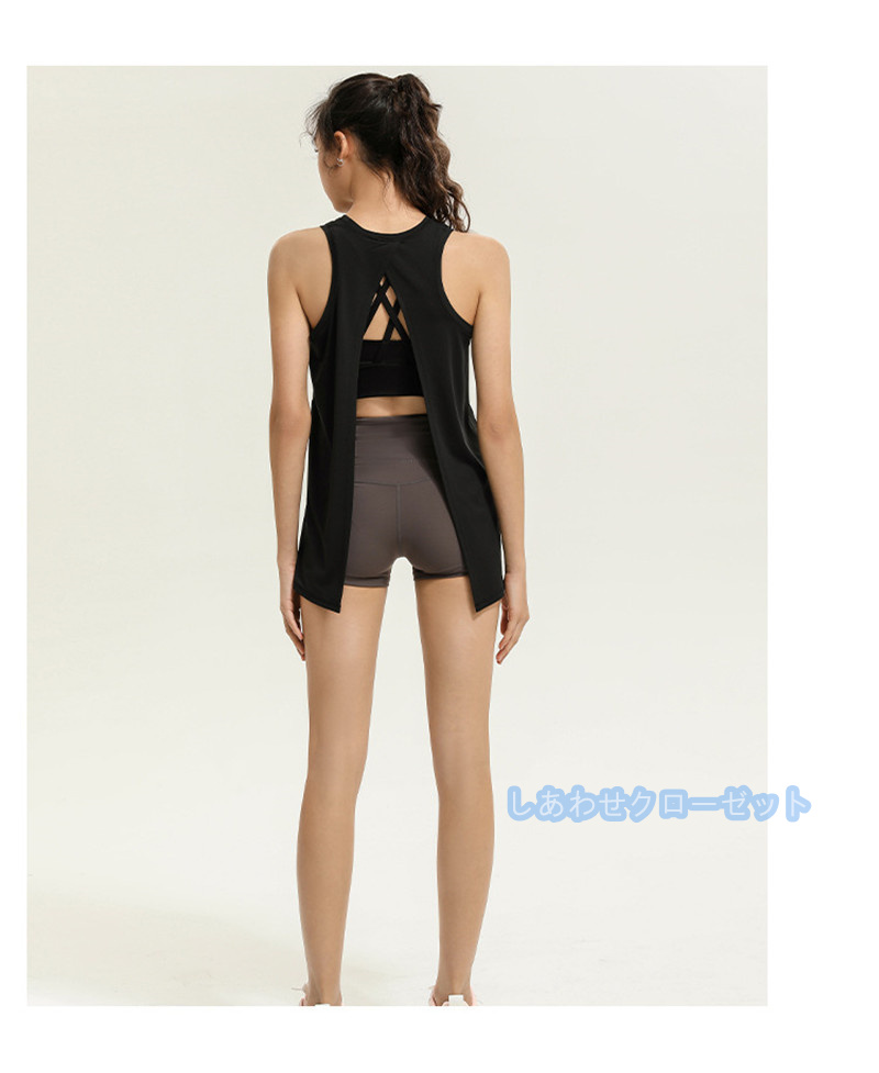 ヨガウェア レディース トップス 袖なし Tシャツ ホットヨガ フィットネス かわいい ランニングウェア 吸汗 重ね着 おしゃれ 速乾 スポーツウェア 