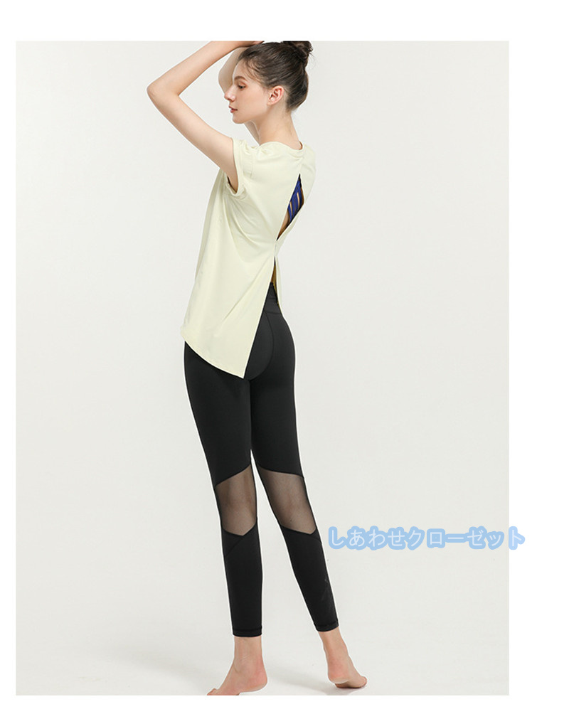 ヨガウェア レディース トップス 半袖 Tシャツ ホットヨガ ランニングウェア 重ね着 かわいい 速乾 スポーツウェア 吸汗 おしゃれ フィットネス 