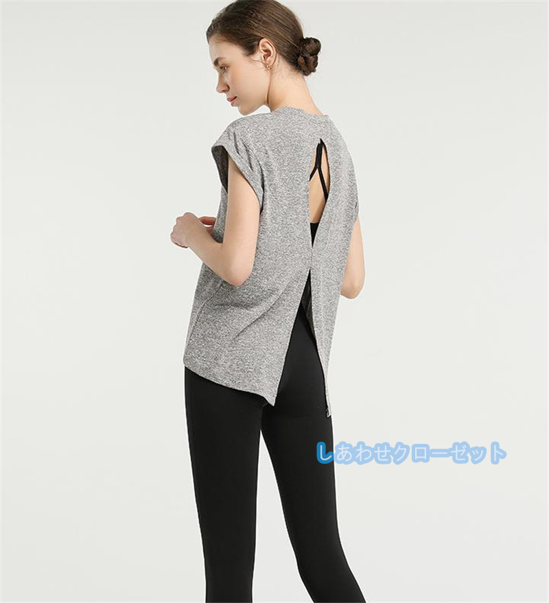 ヨガウェア レディース トップス 半袖 Tシャツ ホットヨガ ランニングウェア 重ね着 かわいい 速乾 スポーツウェア 吸汗 おしゃれ フィットネス 