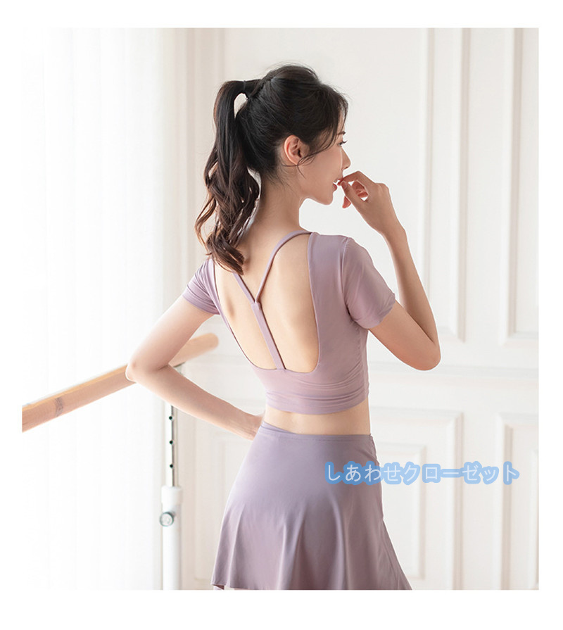 ヨガウェア レディース トップス 半袖 Tシャツ カップ付き ホットヨガ フィットネス 吸汗 スポーツウェア 速乾 おしゃれ かわいい ランニングウェア 