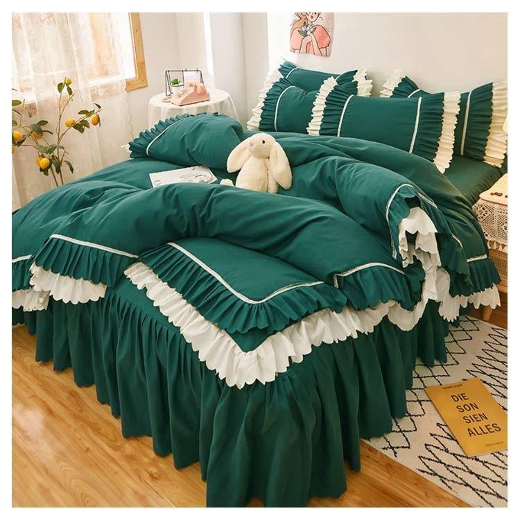 ダブルかわいい可愛いフリル付きセミダブルセット子どもフリル韓国布団カバー可愛いシングルロングベッドスカート子供北欧おし  