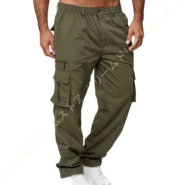 カーゴパンツ メンズ 作業ズボン ワークパンツ ゆったり 大きいサイズ ボ無地 多機能 快適 ズボン 無地 リラックス ロングパンツ 綿 おしゃれ 