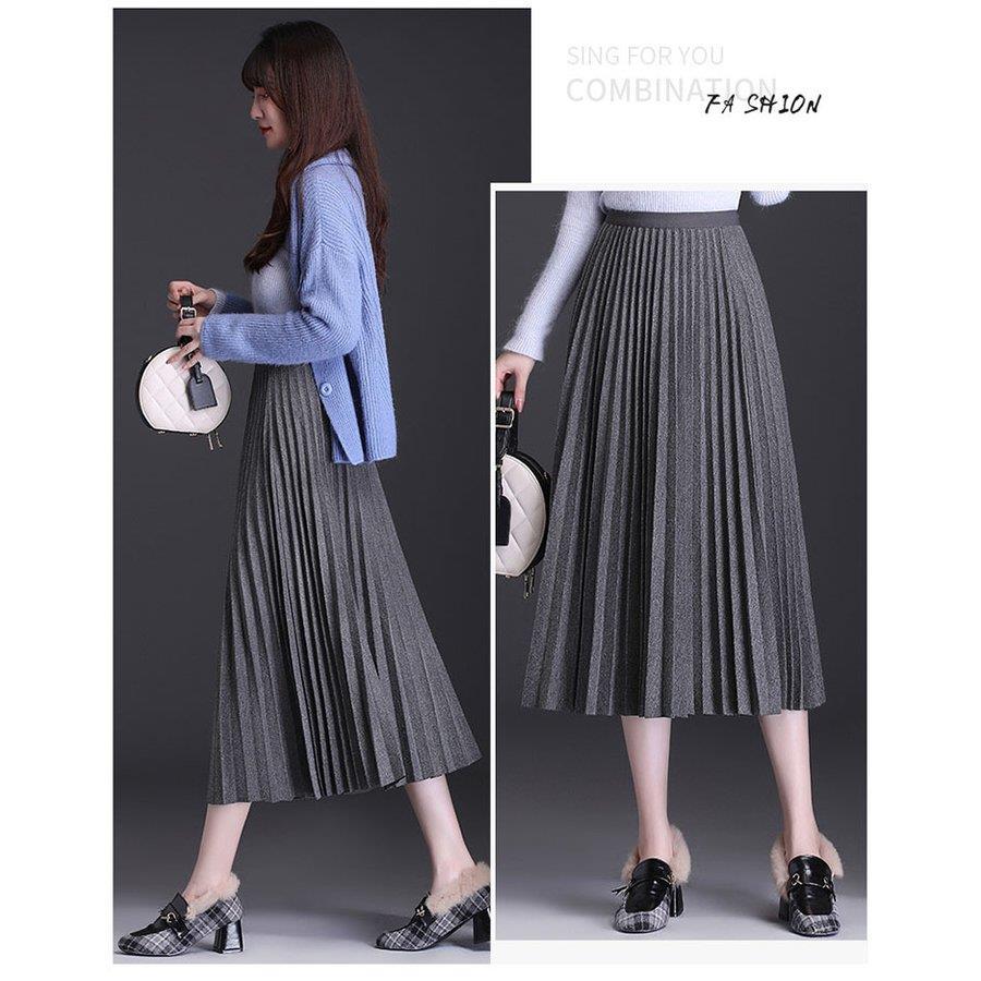スカート 秋冬 フレアスカート ロング 40代 レディース シンプル 新作 30代 Aライン 50代 通勤 ロングスカート 黒 20代 大人 プリーツ おしゃれ ハイウエスト 