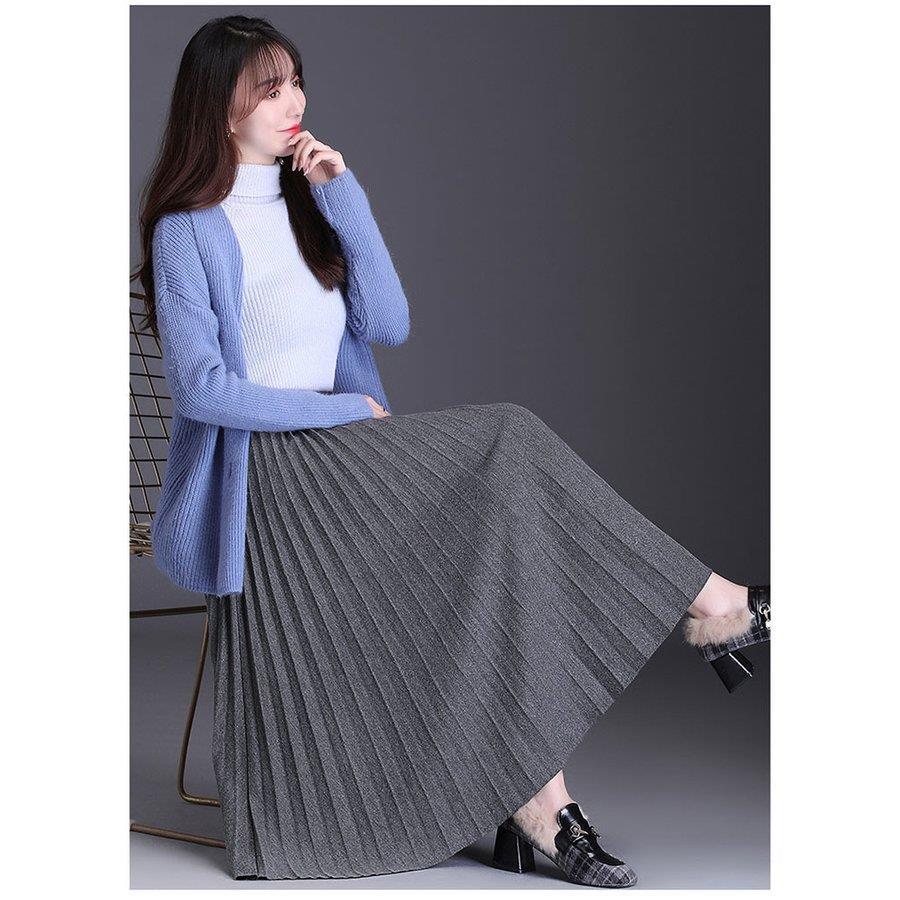 スカート 秋冬 フレアスカート ロング 40代 レディース シンプル 新作 30代 Aライン 50代 通勤 ロングスカート 黒 20代 大人 プリーツ おしゃれ ハイウエスト 