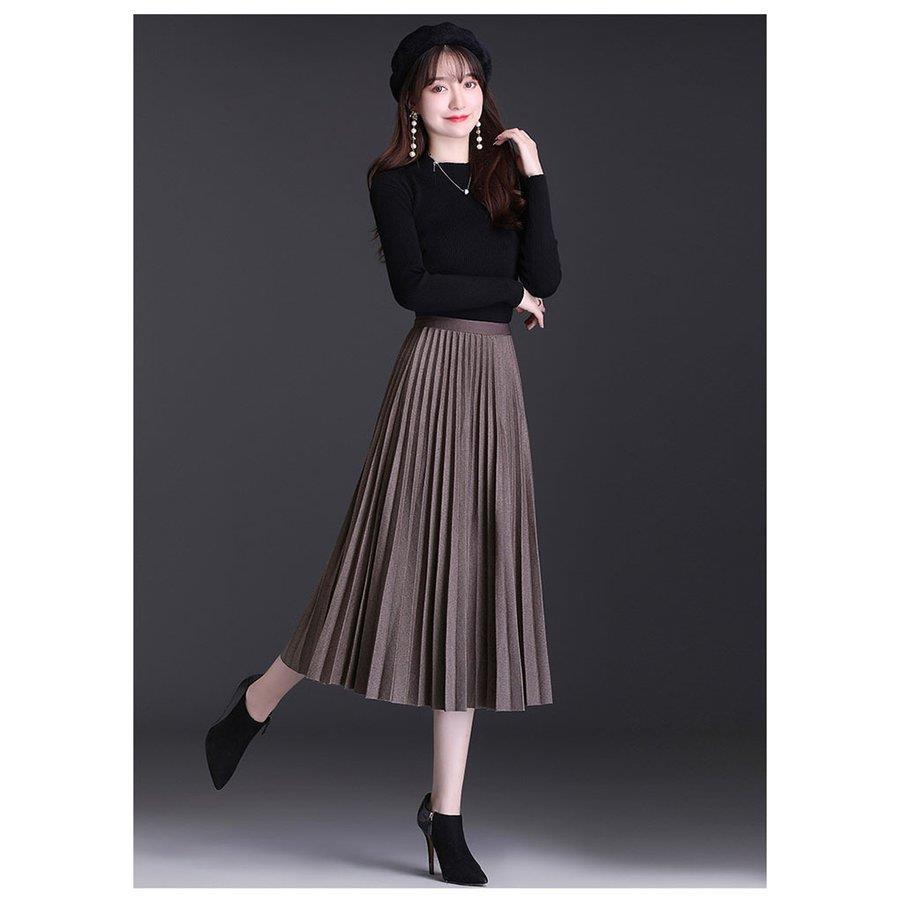 スカート 秋冬 フレアスカート ロング 40代 レディース シンプル 新作 30代 Aライン 50代 通勤 ロングスカート 黒 20代 大人 プリーツ おしゃれ ハイウエスト 