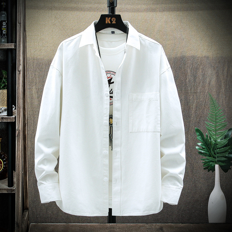 カジュアルシャツ メンズ ワーク シャツ 長袖シャツ 大きいサイズ 紳士服 秋物 無地 アメお洒落 春秋 無地 開襟シャツ アウター 通勤 