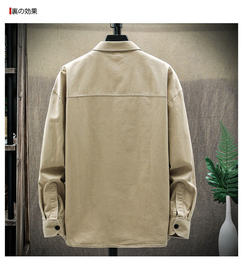 カジュアルシャツ メンズ ワーク シャツ 長袖シャツ 大きいサイズ 紳士服 秋物 無地 アメお洒落 春秋 無地 開襟シャツ アウター 通勤 