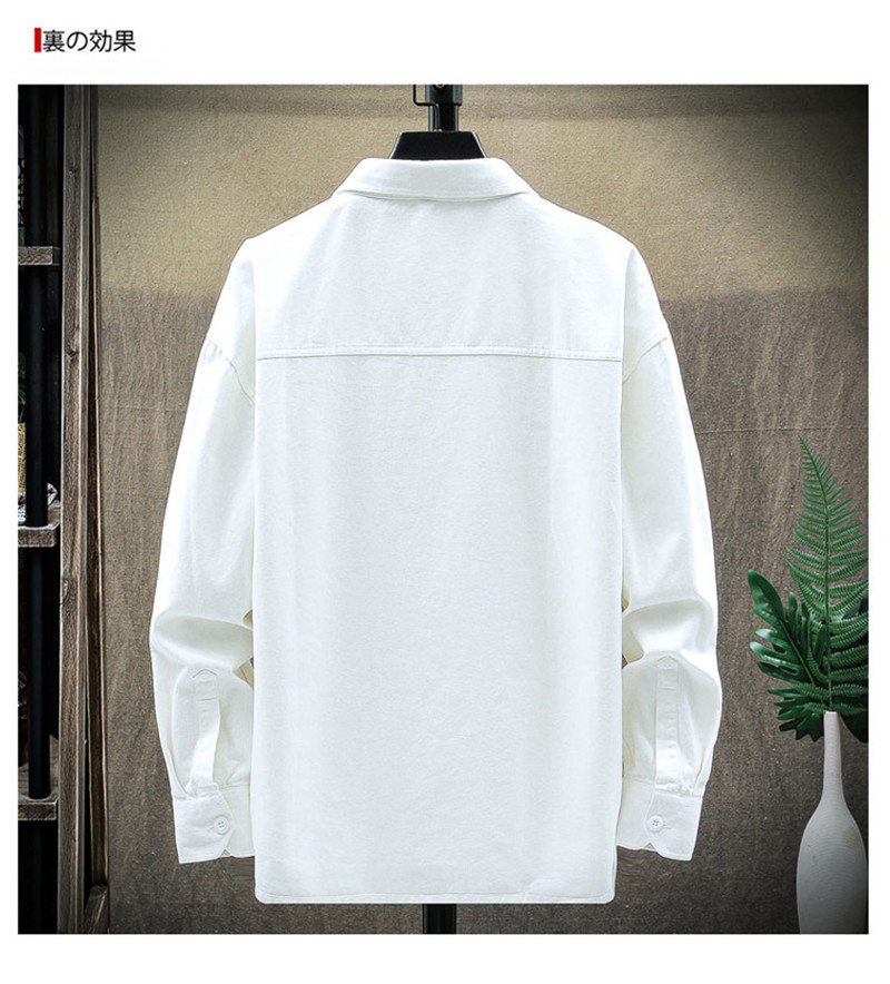カジュアルシャツ メンズ ワーク シャツ 長袖シャツ 大きいサイズ 紳士服 秋物 無地 アメお洒落 春秋 無地 開襟シャツ アウター 通勤 