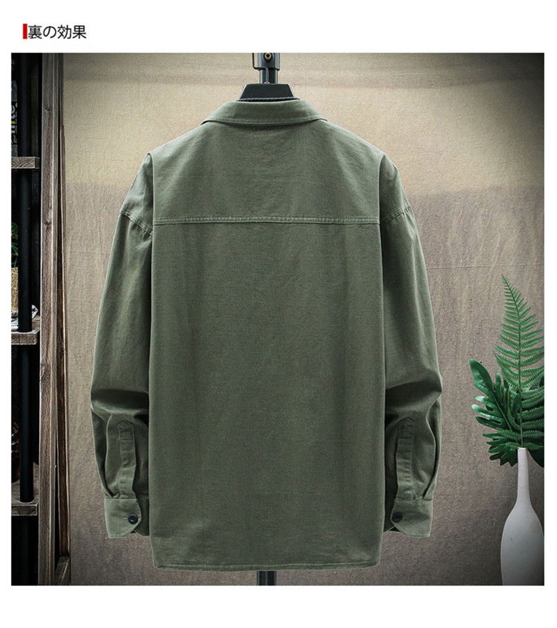 カジュアルシャツ メンズ ワーク シャツ 長袖シャツ 大きいサイズ 紳士服 秋物 無地 アメお洒落 春秋 無地 開襟シャツ アウター 通勤 