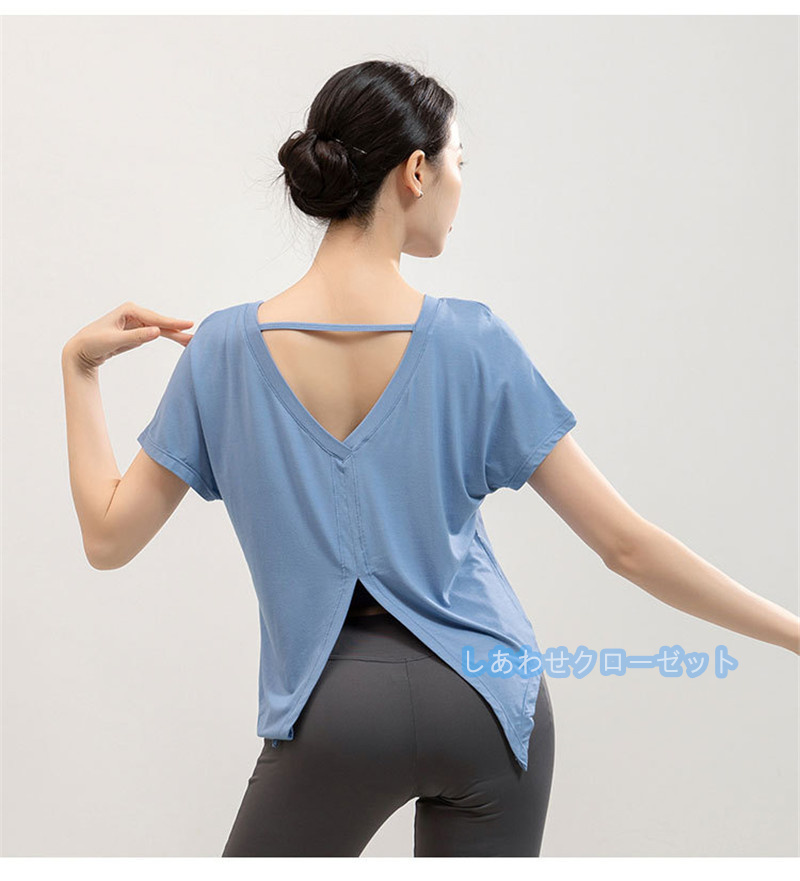 ヨガウェア レディース トップス 半袖 Tシャツ ホットヨガ かわいい 吸汗 ランニングウェア 速乾 おしゃれ スポーツウェア フィットネス 