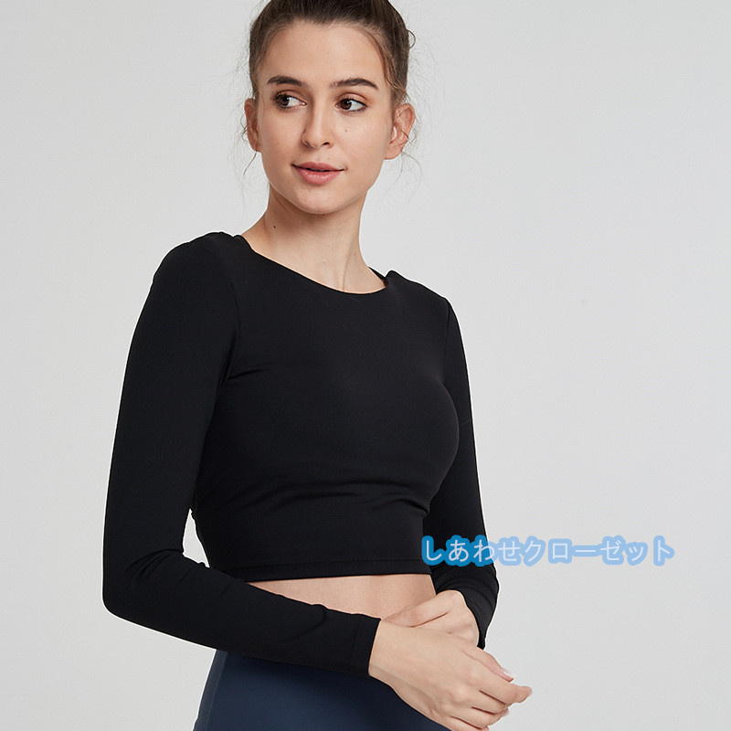 ヨガウェア レディース トップス 長袖 Tシャツ ホットヨガ かわいい 吸汗 速乾 フィットネス スポーツウェア ランニングウェア おしゃれ 重ね着 
