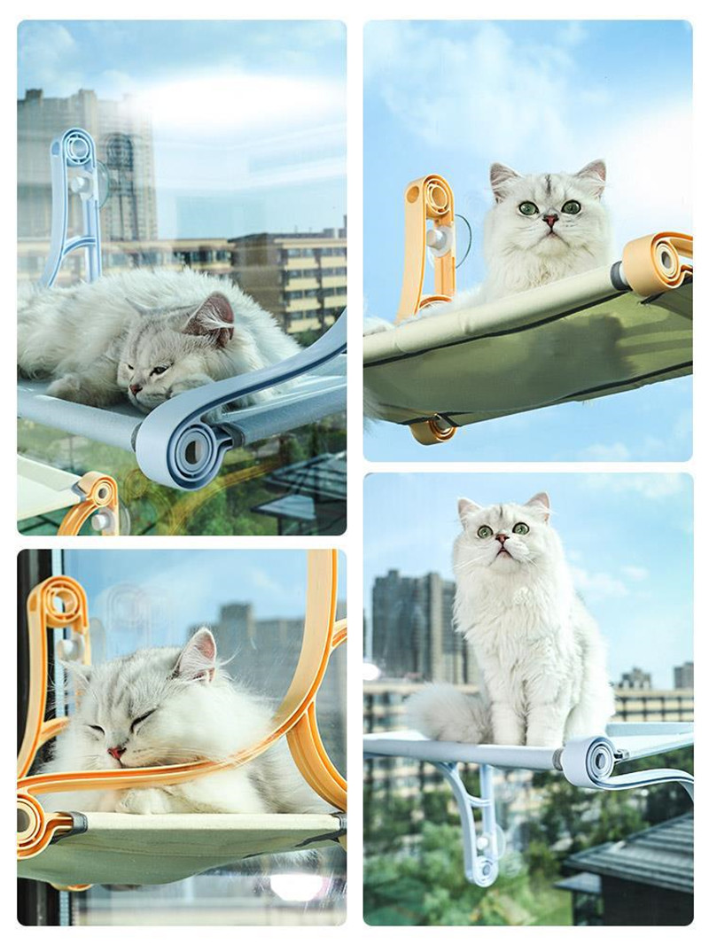 猫ハンモック 窓 猫窓ベッド 吸盤式 2WAY ペットベット ネコ 通気 洗える 四季兼用 キャット 取り付け簡単 一部 窓ハンモック 日光浴 お昼寝 