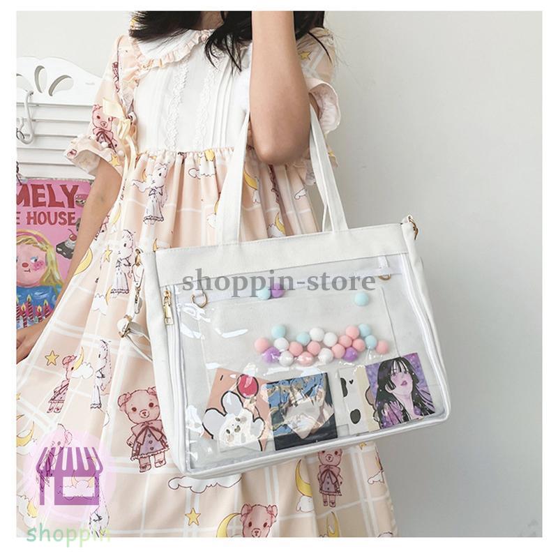 トートバッグ 大容量 A4 クリアバッグ ショルダー 2WAY 仕切り レディース 手提げ 通学 ファスナー付き 大きめ ショルダーバッグ 肩掛け 