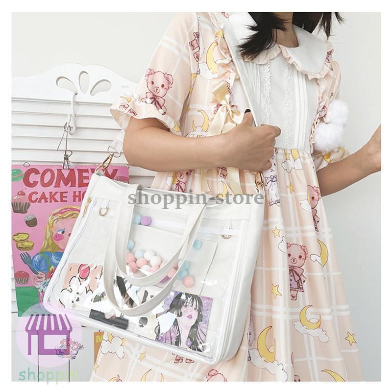 トートバッグ 大容量 A4 クリアバッグ ショルダー 2WAY 仕切り レディース 手提げ 通学 ファスナー付き 大きめ ショルダーバッグ 肩掛け 